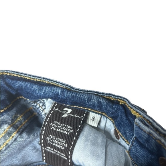 7 For All Mankind Girls Kids Blue Denim Shorts Stretch Size 8 - Picture 9 of 9